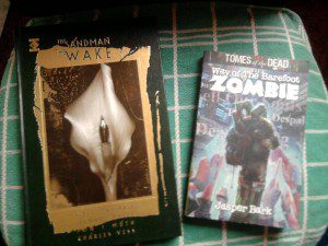 The Sandman by Neil Gaiman and Way of the Barefoot Zombie by Jasper Bark