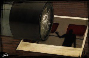 In the Dark Hollow of a Caravan Someone Waits illustration